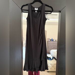 LOFT Black Sleeveless Maxi Dress with Side Ruching